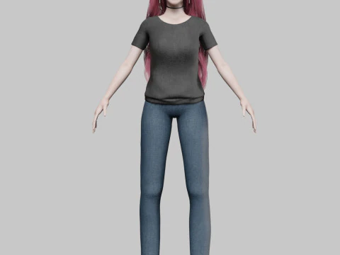 Classic cute Woman V39474 3D Model
