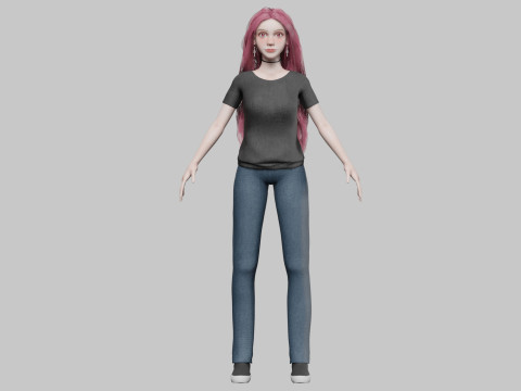Classic cute Woman V39474 Modelo 3D