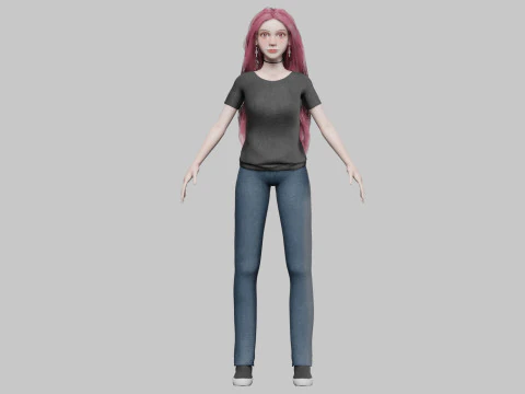 Classic cute Woman V39474 3D Model