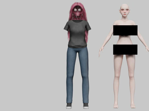 Classic cute Woman V39474 3D Model