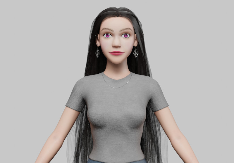 Classic Pretty Woman V35139 3D Модель .c4d .max .obj .3ds .fbx .stl .blend 