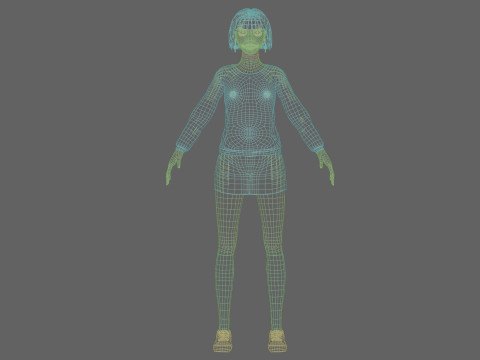 Cool cute Woman V32579 3D Model