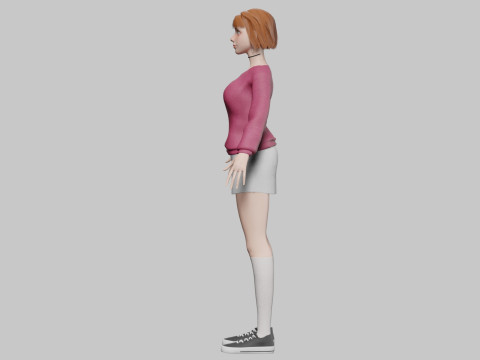 Cool cute Woman V32579 3D Model