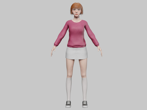 Cool cute Woman V32579 3D Model