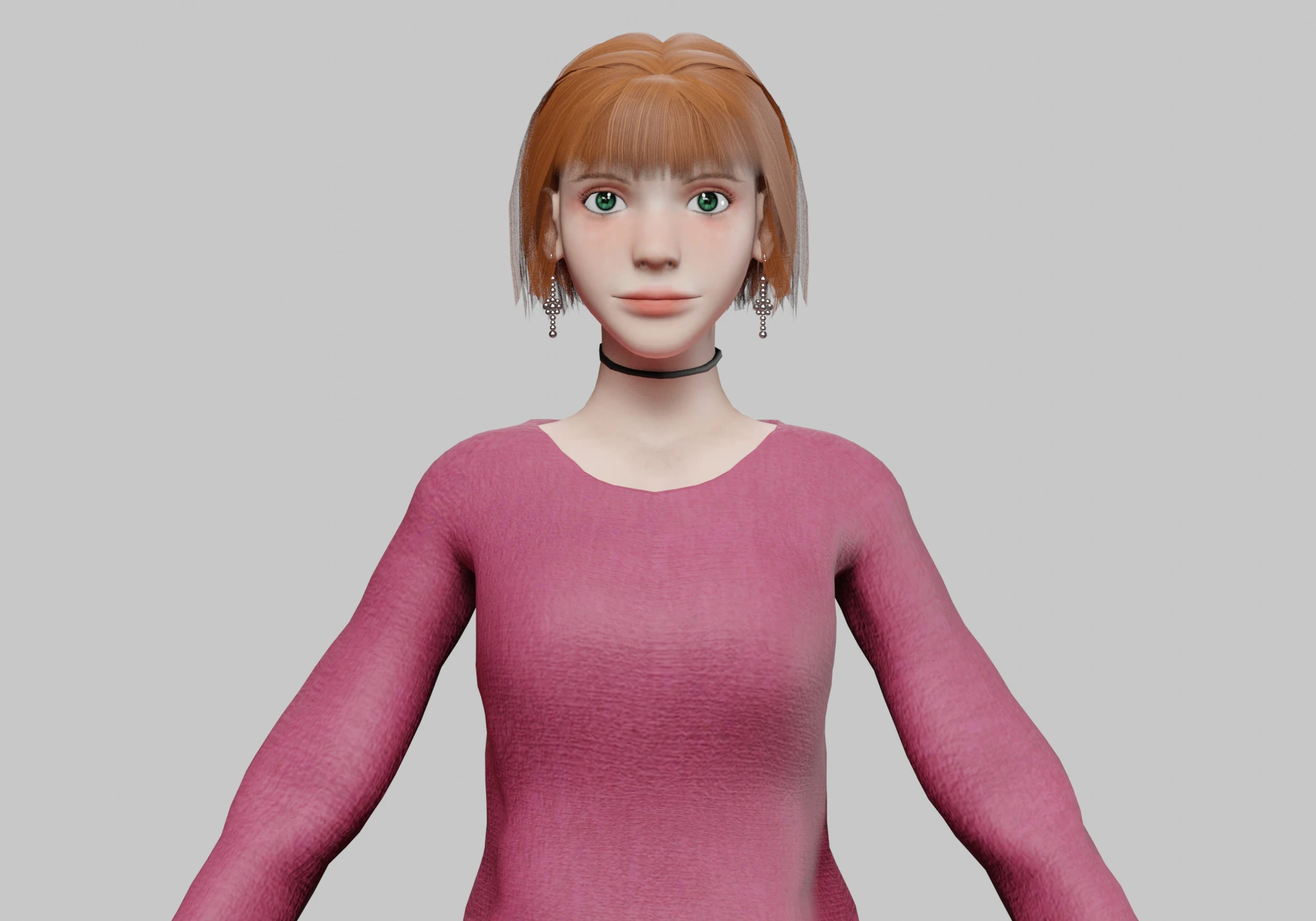 Cool cute Woman V32579 3D Model .c4d .max .obj .3ds .fbx .stl .blend 