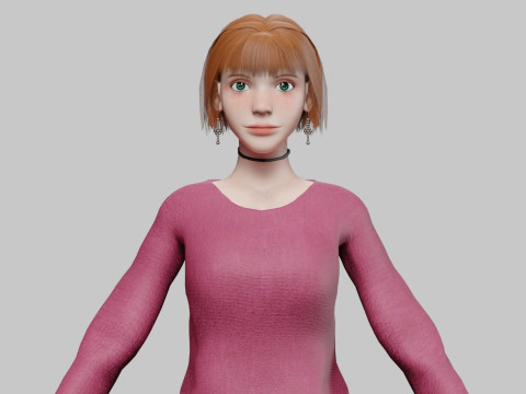 Cool cute Woman V32579 3D Model