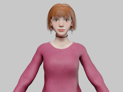 酷萌女人V32579 3D 模型