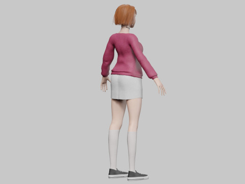 Cool cute Woman V32579 3D Model