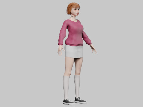 Cool cute Woman V32579 3D Model