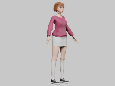 Cool cute Woman V32579 3D Model