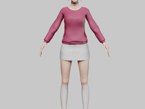 Cool cute Woman V32579 3D Model