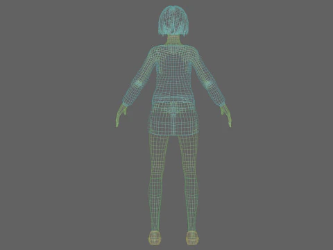Cool cute Woman V32579 3D Model