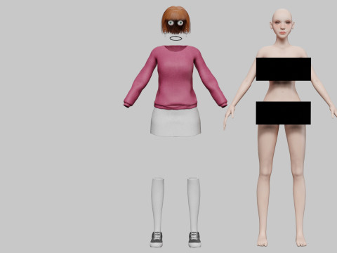 Cool cute Woman V32579 3D Model