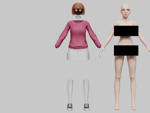 Cool cute Woman V32579 3D Model
