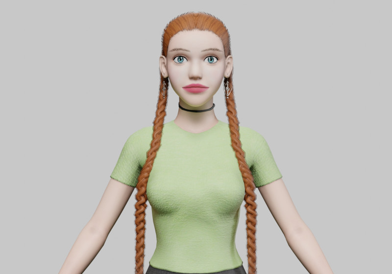 Cute Basic Woman V33612 3D 模型 .c4d .max .obj .3ds .fbx .stl .blend