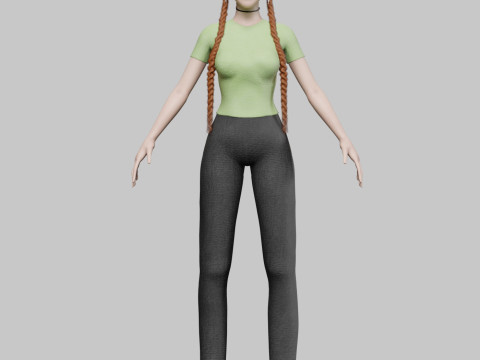 Cute Basic Woman V33612 3D 模型
