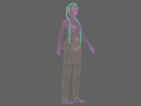 Mulher B&aacute;sica Fofa V33612 Modelo 3D