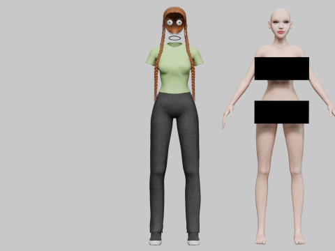 Cute Basic Woman V33612 3D 模型
