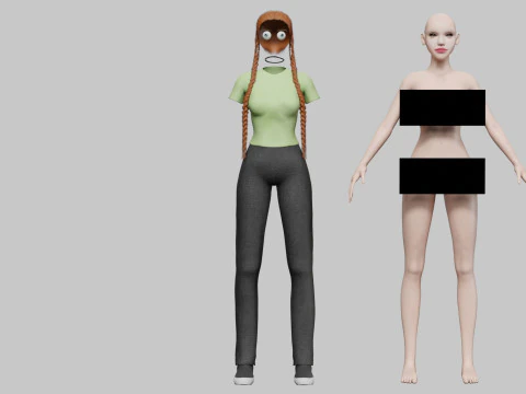 Mulher B&aacute;sica Fofa V33612 Modelo 3D