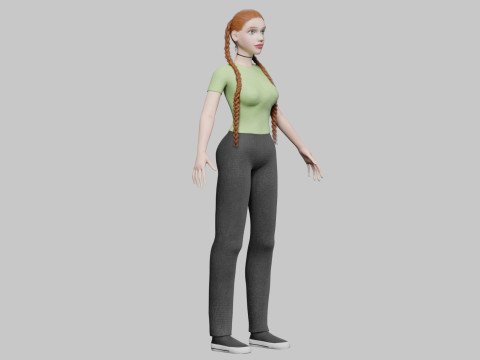 Cute Basic Woman V33612 3D 模型