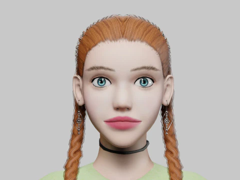 Mulher B&aacute;sica Fofa V33612 Modelo 3D