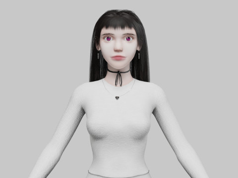 Cute Beautiful woman V33696 3D Model