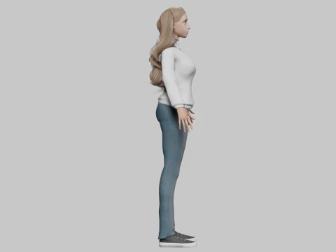 Cute Cartoon woman V35711 3D Model
