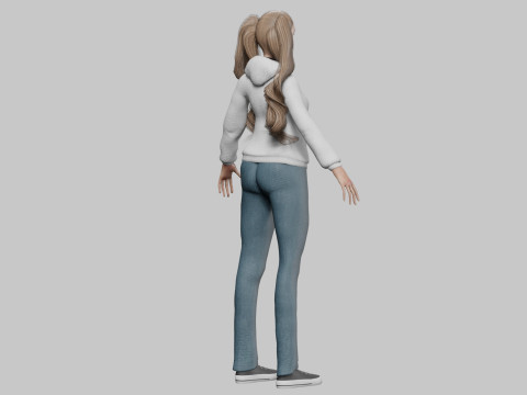 Cute Cartoon woman V35711 3D Model