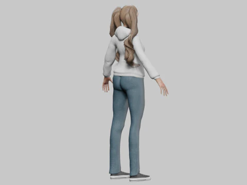 Cute Cartoon woman V35711 3D Model