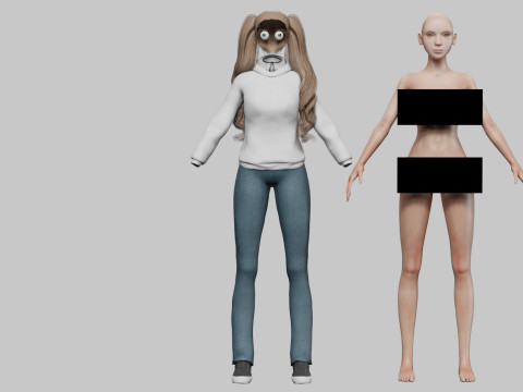 Cute Cartoon woman V35711 3D Model