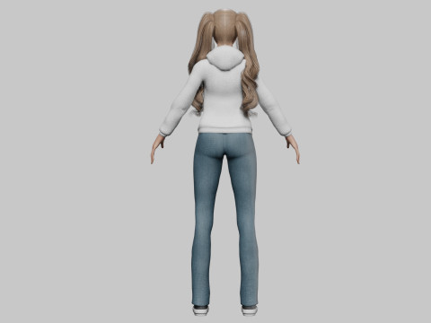 Cute Cartoon woman V35711 3D Model