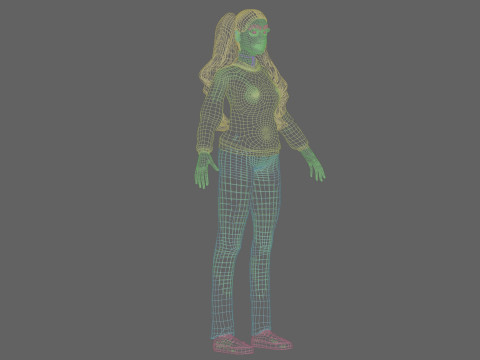 Cute Cartoon woman V35711 3D Model