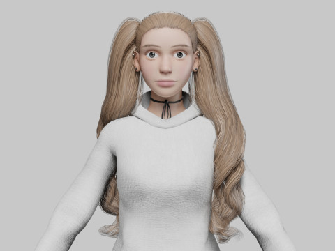 Cute Cartoon woman V35711 3D-Modell