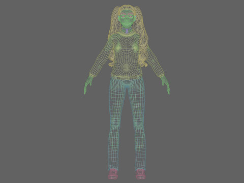 Cute Cartoon woman V35711 3D Model