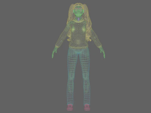 Cute Cartoon woman V35711 3D Model