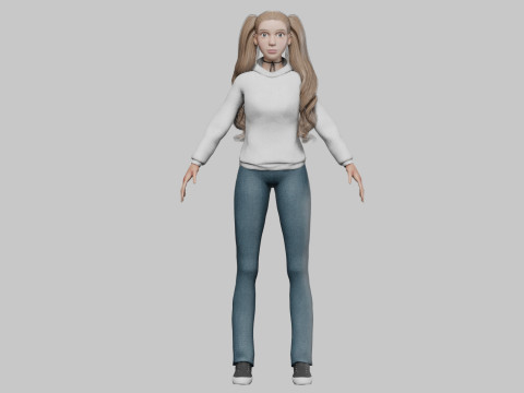 Cute Cartoon woman V35711 3D Model
