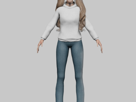 Cute Cartoon woman V35711 3D Model