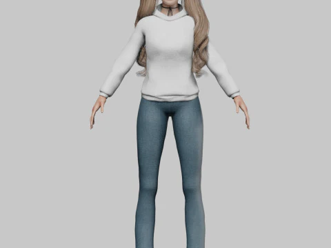 Cute Cartoon woman V35711 3D Model