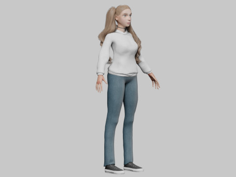 Cute Cartoon woman V35711 3D Model
