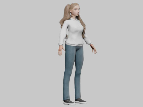 Cute Cartoon woman V35711 3D Model
