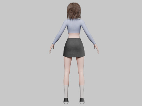 Cute classic woman V33815 Model 3D