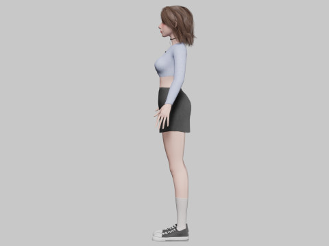 Cute classic woman V33815 Model 3D