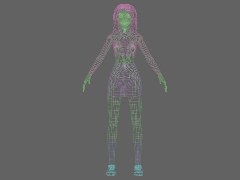 Cute classic woman V33815 Model 3D