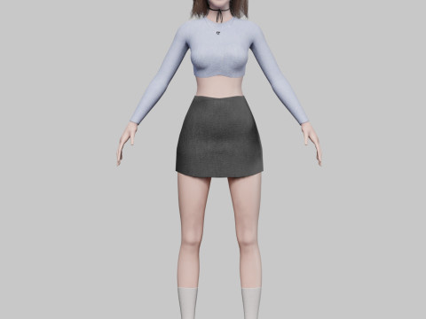 Cute classic woman V33815 Model 3D