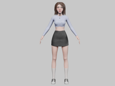 Cute classic woman V33815 Model 3D