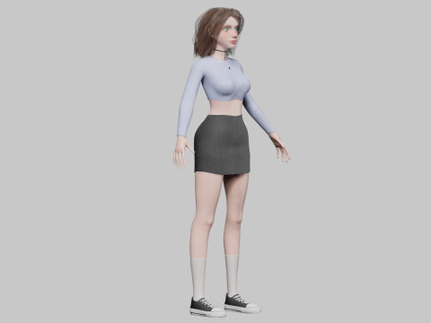 Cute classic woman V33815 Model 3D