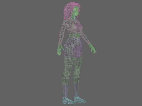 Cute classic woman V33815 Model 3D