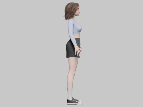 Cute classic woman V33815 Model 3D