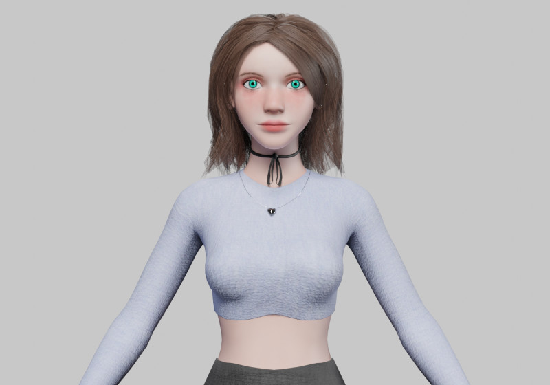 Cute classic woman V33815 Model 3D .c4d .max .obj .3ds .fbx .stl .blend 