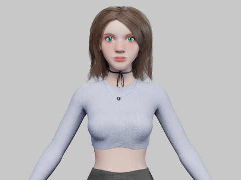 Cute classic woman V33815 3D Model